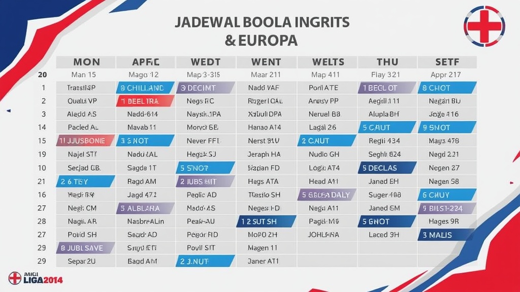 Kalender Lengkap Jadwal Bola Liga Inggris & Eropa