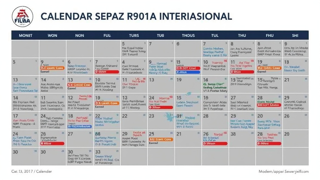 Kalender Padat Pertandingan Sepak Bola Internasional Kalender FIFA