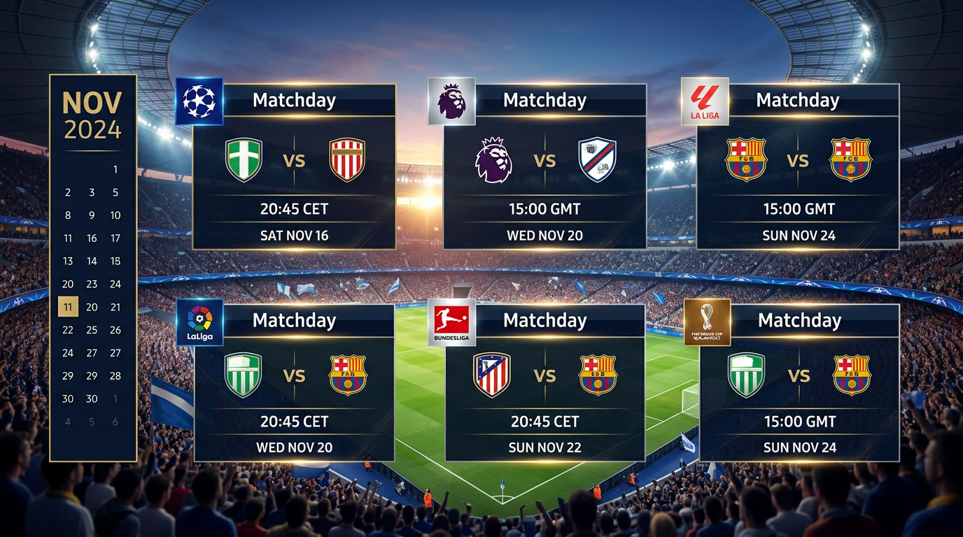 Kalender Pertandingan Sepak Bola dari Berbagai Kompetisi Dunia