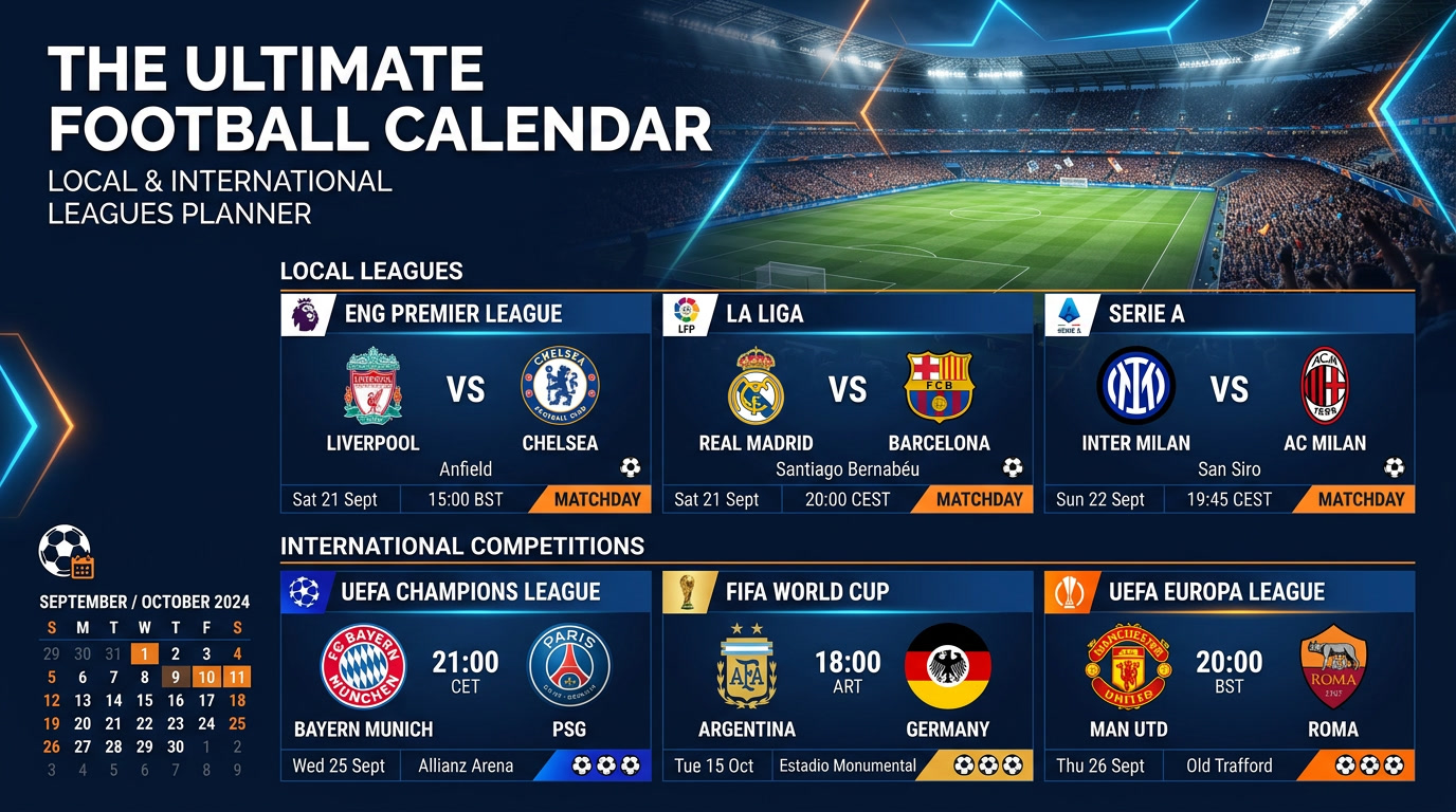Kalender Pertandingan Sepak Bola untuk Mengikuti Liga Lokal dan Internasional